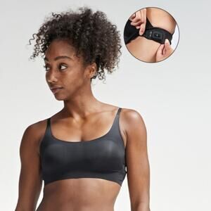 Whoop Black Seamless Padded 4.0 ANY-WEAR Adjustable Bralette Smart Apparel Large